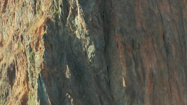 Video filming of abrupt mountain rocks and beautiful picturesquely gorges. 