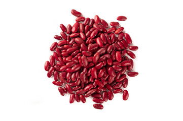 Red kidney beans isolated on white background.