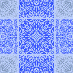 Indian Diwali seamless pattern. Background with paper graphic of indian Rangoli.