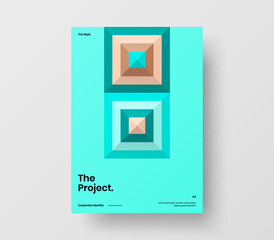 Brochure front page design layout. Vertical corporate identity A4 report cover. Modern abstract geometric vector business presentation illustration template.