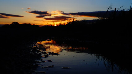 sunset over the lake