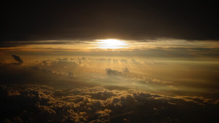 sunset over the clouds