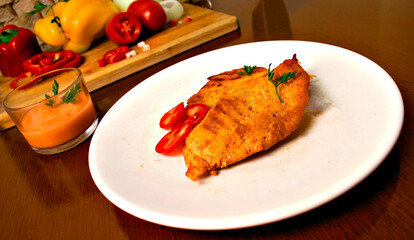 grilled chicken with vegetables