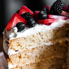 cake with berries