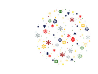 カラフルな雪の結晶のイラスト背景素材