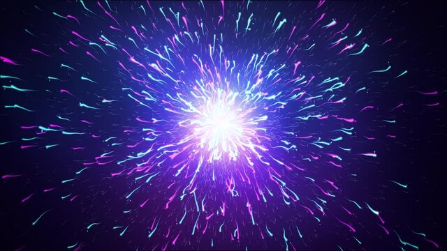 Abstract animation of exploding particles