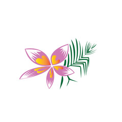 Fototapeta na wymiar decorative flower icon illustration color design natural vector
