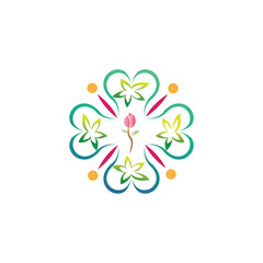 Decorative flower icon colorful emblem design vector illustration