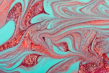 Abstract sparkling multicolor background. Close up nail polish texture.
