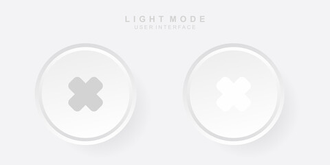 Simple Creative Cross User Interface in Neumorphism Design. Simple modern and minimalist. Smooth and soft 3D user interface. LIght mode. For website or apps design. Icon Cross Vector Illustration.