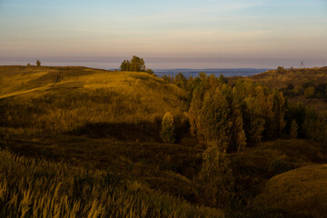 sunset in the mountains