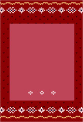 red knitting christmas frame