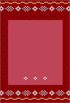 red knitting christmas frame