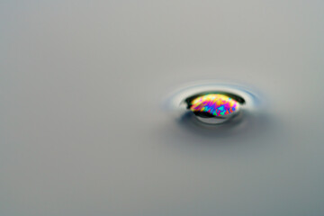 rainbow bubble on water