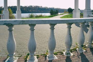 Rotunda elements in Demino Park, Rybinsk, Russia, October 3, 2020