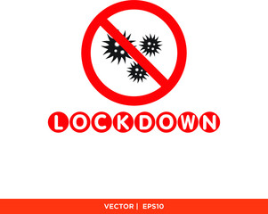 Icon vector graphic of lockdown, city, area, good for template