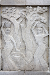 Chinese Ancient Wall Carving Art in Parks, Shijiazhuang City, Hebei Province, China