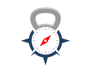 Combination compass navigation with kettle bell shape