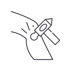 Test nervous system icon, linear isolated illustration, thin line vector, web design sign, outline concept symbol with editable stroke on white background.