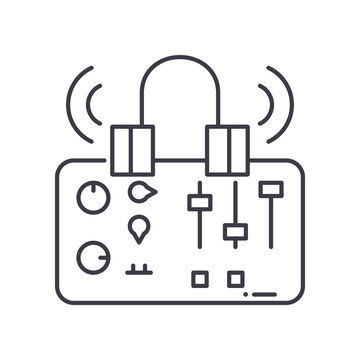 audio mixer icon, simple, dark outline clip art preview