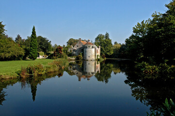 Ruínas do castelo Scotney. Lamberhurst, Kent, Inglaterra, Reino Unido, Europa