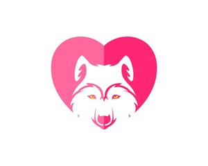 Love shape with dog face inside