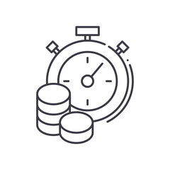 Term savings icon, linear isolated illustration, thin line vector, web design sign, outline concept symbol with editable stroke on white background.