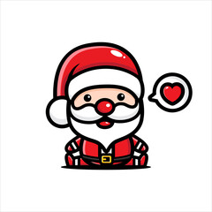 cute santa claus character is sitting posing