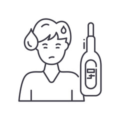 Temperature icon, linear isolated illustration, thin line vector, web design sign, outline concept symbol with editable stroke on white background.