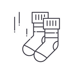 Socks icon, linear isolated illustration, thin line vector, web design sign, outline concept symbol with editable stroke on white background.
