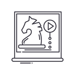 Social media strategy icon, linear isolated illustration, thin line vector, web design sign, outline concept symbol with editable stroke on white background.