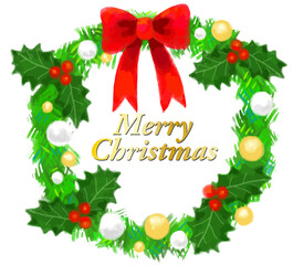 手描きのクリスマスリース
