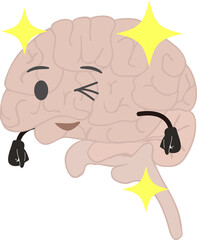 可愛い元気な脳のイラスト