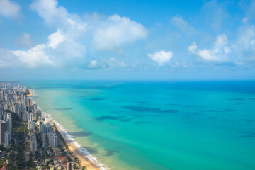 Fototapeta na wymiar Aerial view of Recife city, capital of the Pernambuco State - Brazil