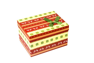 box for christmas gifts on white background