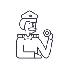 Teamcaptain icon, linear isolated illustration, thin line vector, web design sign, outline concept symbol with editable stroke on white background.