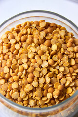 raw split pea seeds for the background. healthy food. vegetarian food