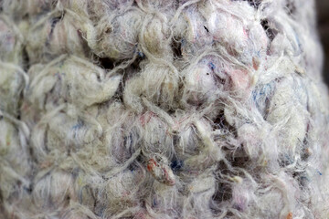 soft focus of texture of the fabric is made from cotton batting