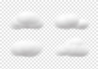realistic cloud vectors isolated on transparency background ep80