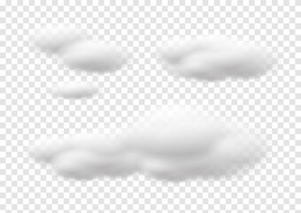 realistic cloud vectors isolated on transparency background ep81