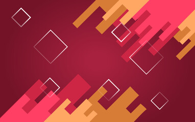 Geometric abstract background with red and yellow color, Abstract square shapes banner. web template.