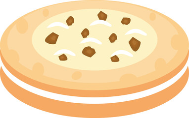 illustration of a biscuit with cream and chocochip