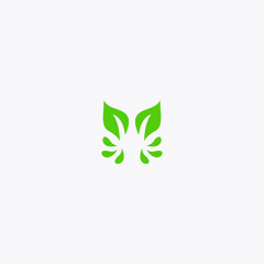 leaf water abstract  logo icon design vector 
