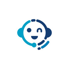 simple modern playful customer service automaton robot vector icon
