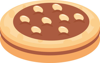 illustration of a cake with chocolate and peanut toping