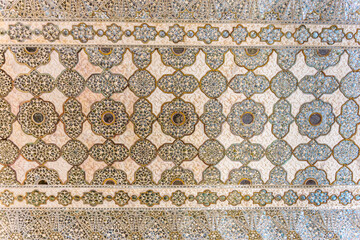 Sheesh Mahal interior covered with thousands of tiny mirrors in Amber Fort, Jaipur, India
