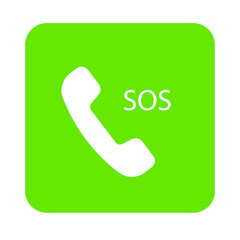 sos call icon phone, vector sos call help on phone sign	
