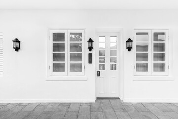 Door and window of classic residential house