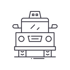 Taxi service icon, linear isolated illustration, thin line vector, web design sign, outline concept symbol with editable stroke on white background.