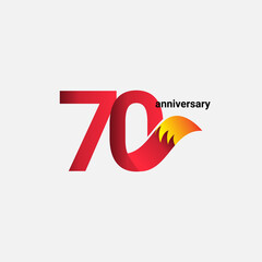 70 Years Anniversary Celebration Fox Model Vector Template Design Illustration